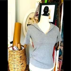Clothes | Heather Gray Sailor Collar Top